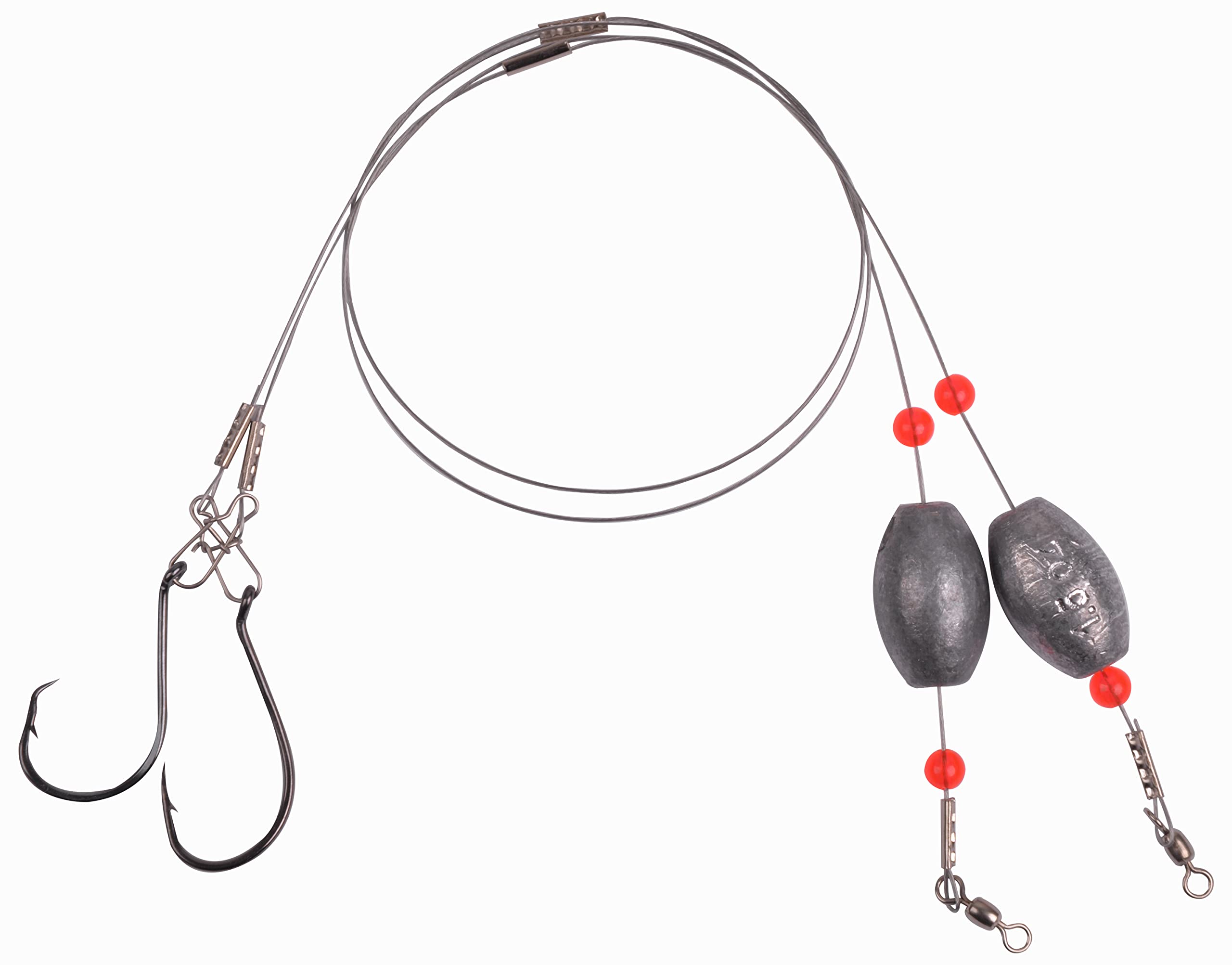 Angler setting up a bottom fishing rig with chicken rig and circle hooks