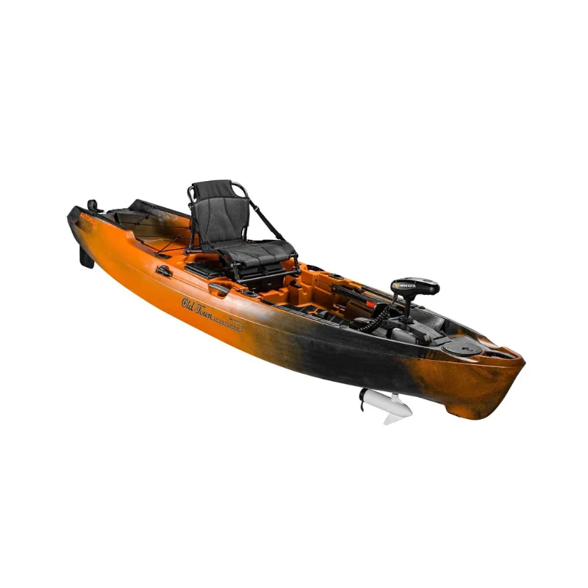 Old Town Sportsman 120 AutoPilot kayak on calm water at dawn